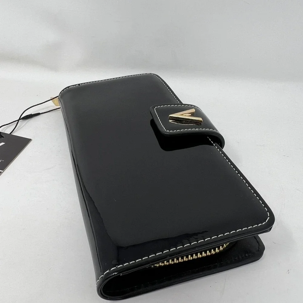 Vanessa Williams Black‎ Patent Leather Wallet NEW With Tag